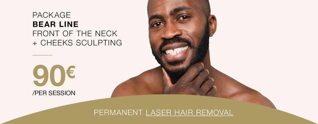 Laser hair removal beard line dark skin